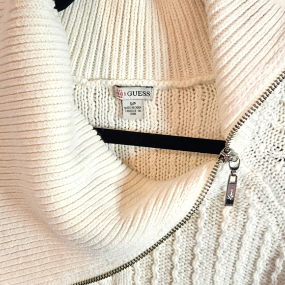 Guess Women's Classic Collegiate Sweater w/ Zippered Shawl Collar - Picture 3 of 8